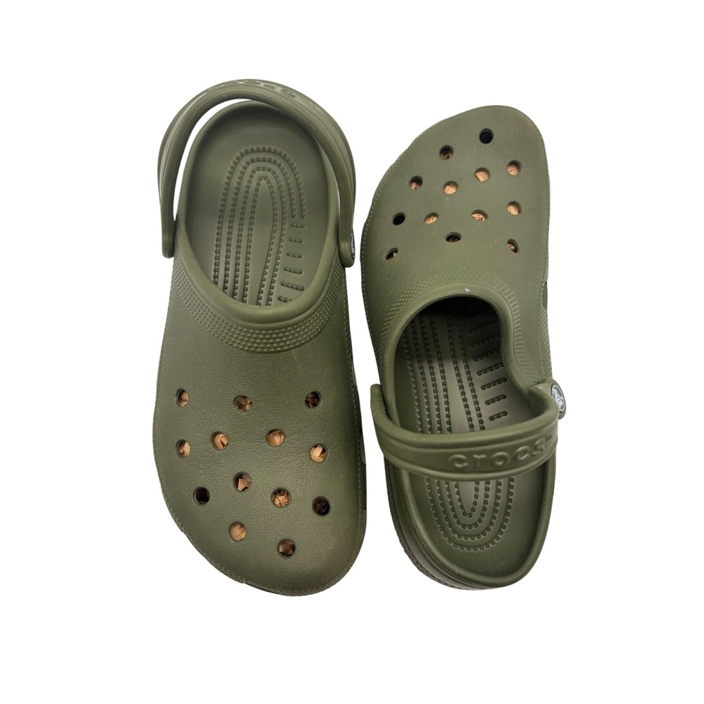Crocs Classic Clog Mens 9 Womens 11‎ Olive Green Excellent Ventilation Strap